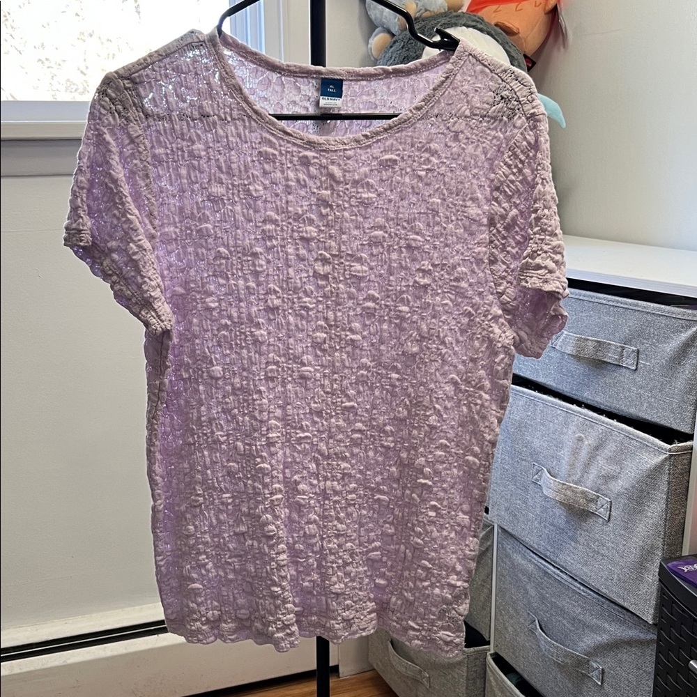 NWOT Old Navy Women's Textured Lilac Short Sleeve Top